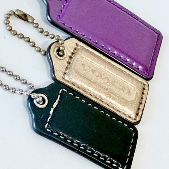 3 Coach Hang Tag Replacement Purple Gold Black 2.5" 1" Bundle - Picture 2 of 6